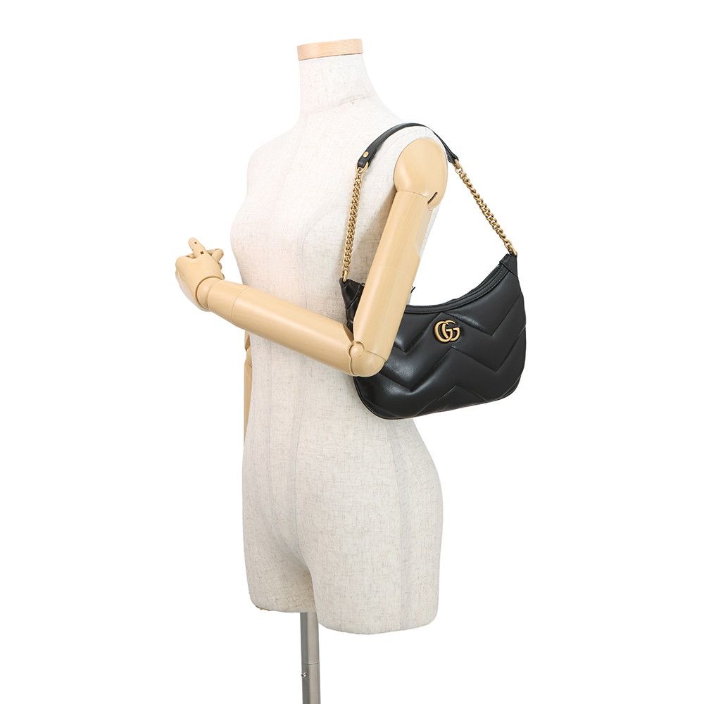グッチ チェーンショルダーバッグ GGマーモント スモール キルティング レザー 777263 GUCCI バッグ ワンショルダー 黒 グッチ チェーンショルダーバッグ GGマーモント スモール キルティング
