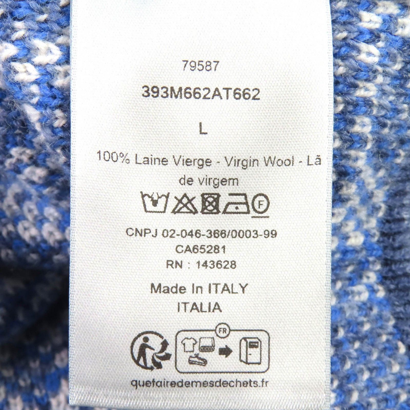 極美品△DIOR ディオール オム 2023年製 393M662AT662 ウール100