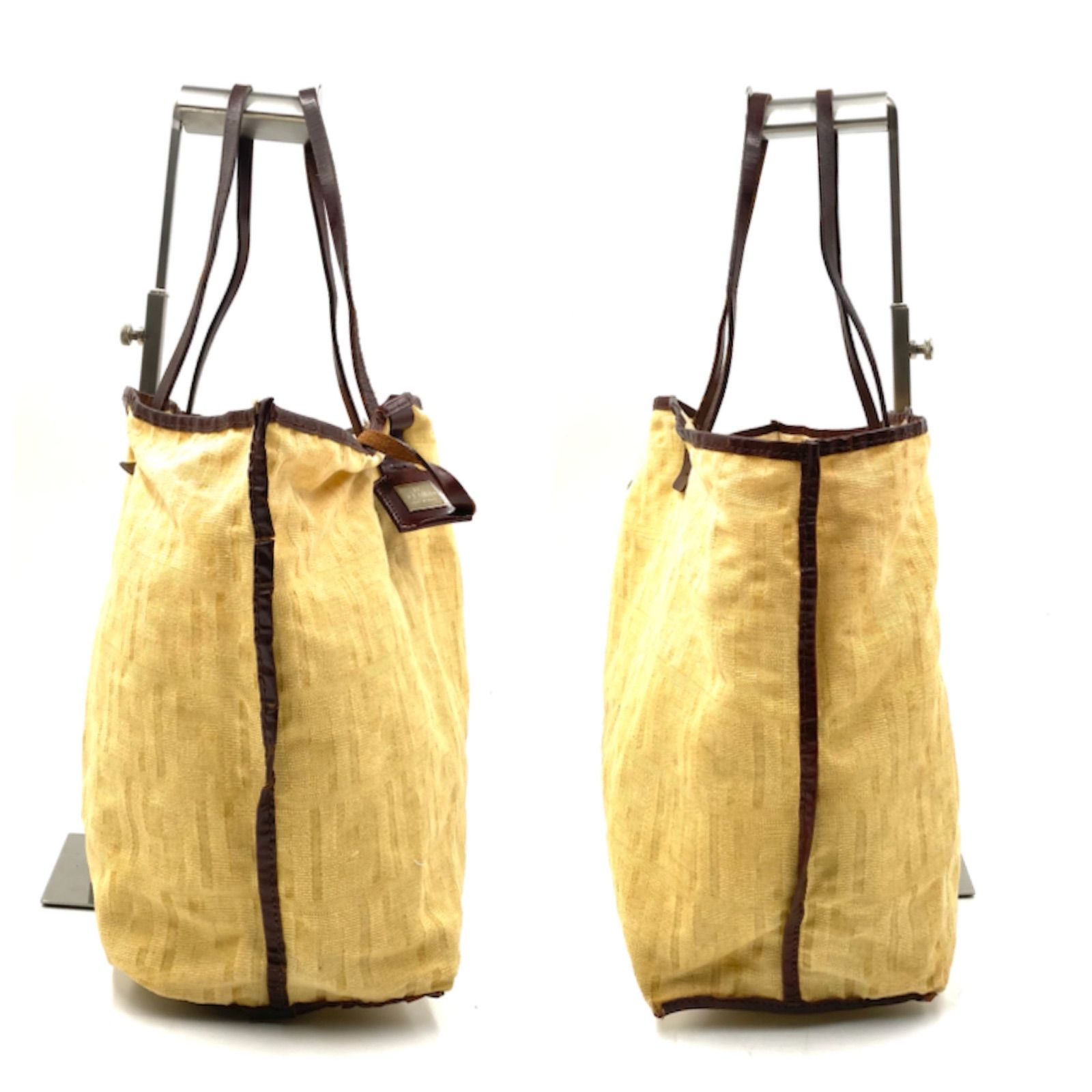 FENDI フェンディ ズッカ総柄 ミニポーチ付きトートバッグ キャンバス 