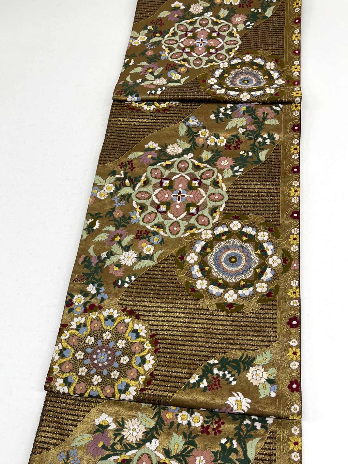 蘇州刺繍 汕頭刺繍 相良刺繍 袋帯 華紋 正絹 六通 D582 - メルカリ