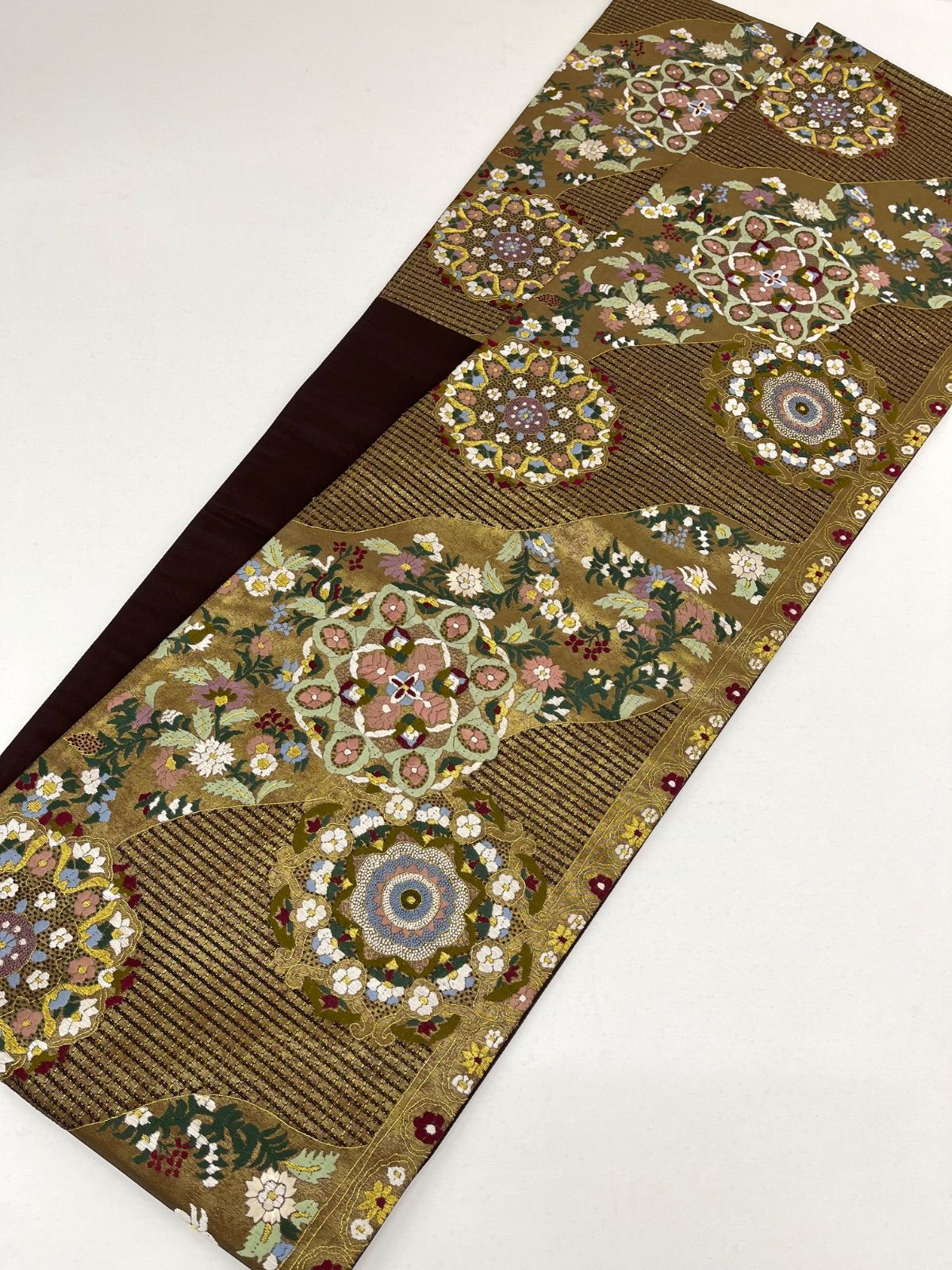 蘇州刺繍 汕頭刺繍 相良刺繍 袋帯 華紋 正絹 六通 D582 - メルカリ