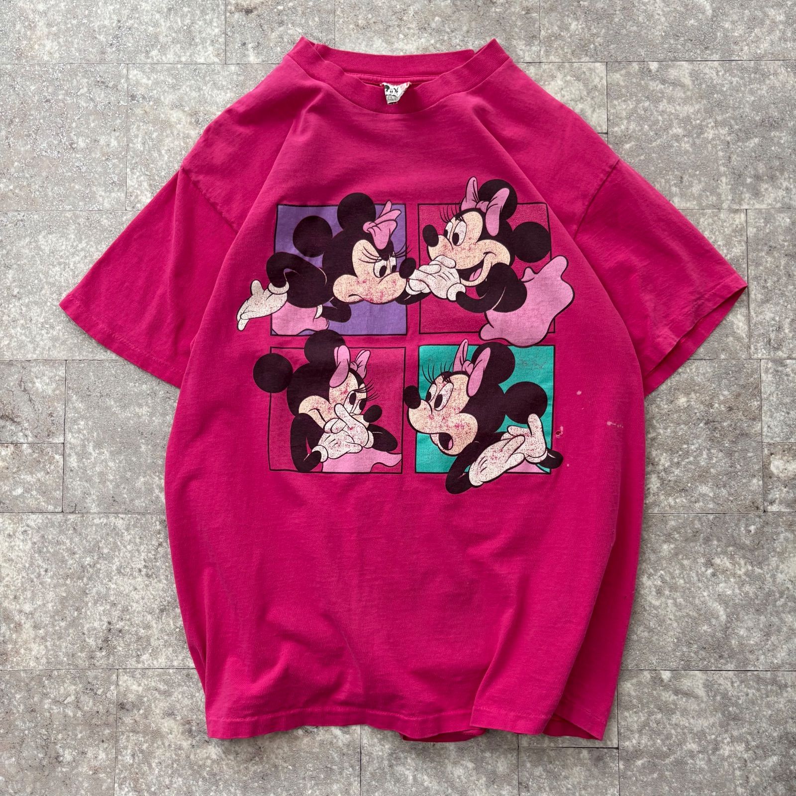90s ディズニー ミッキー Tシャツ ピンク USA製 XL 153 90s 【USA製 