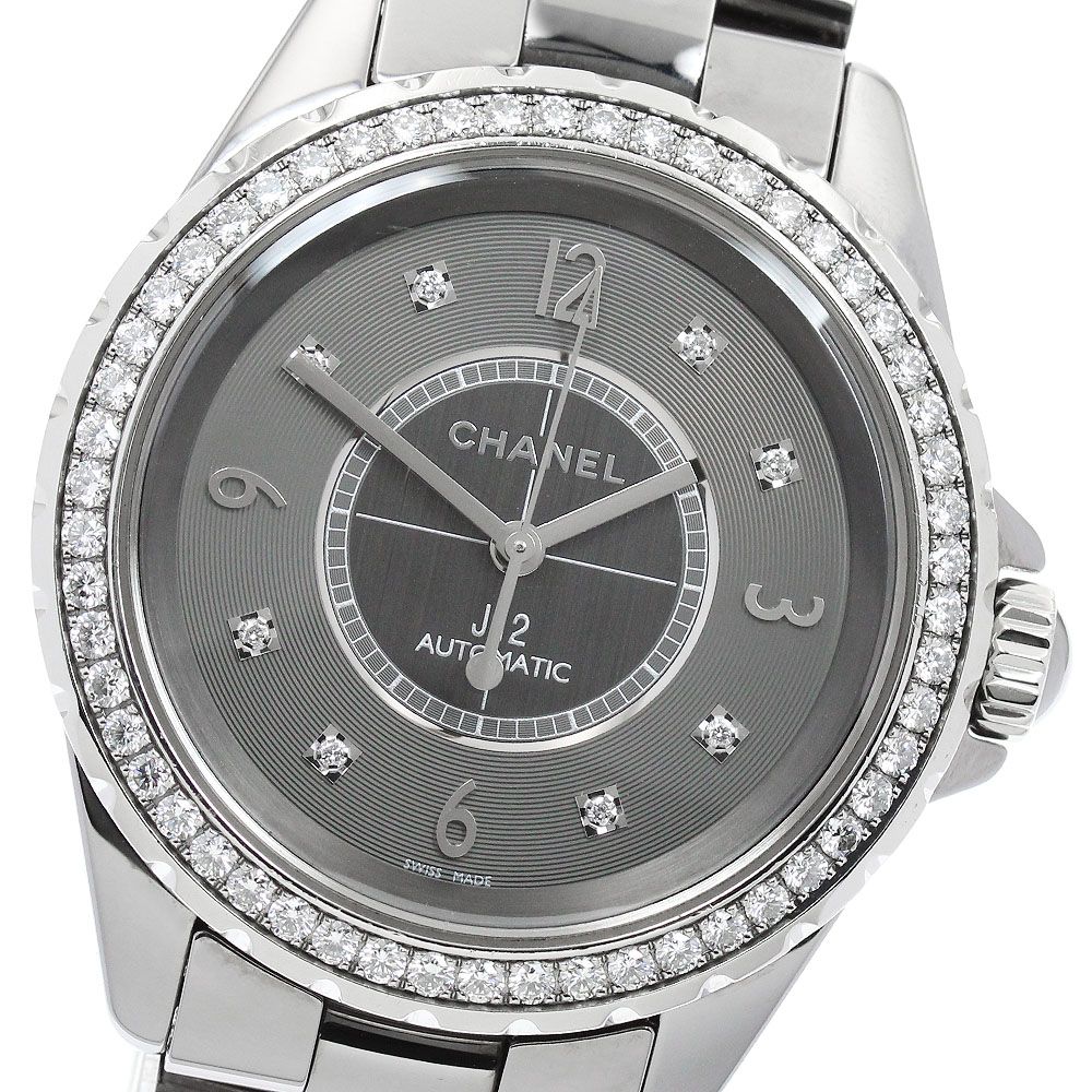 シャネル CHANEL H2566 J12 クロマティック ダイヤベゼル 8P 自動巻き