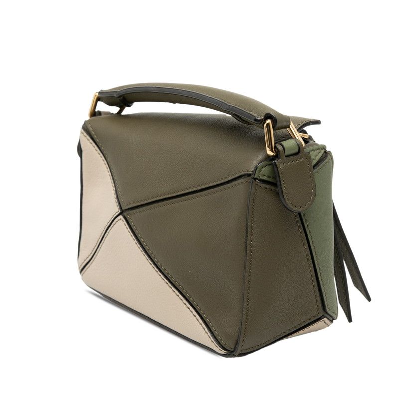 美品 ロエベ アナグラム パズルバッグ ミニ ハンドバッグ ショルダーバッグ 2WAY カーフ レディース LOEWE 【214-62469】 LOEWE - 美品 ロエベ アナグラム パズルバッグ ミニ ハンドバッグ