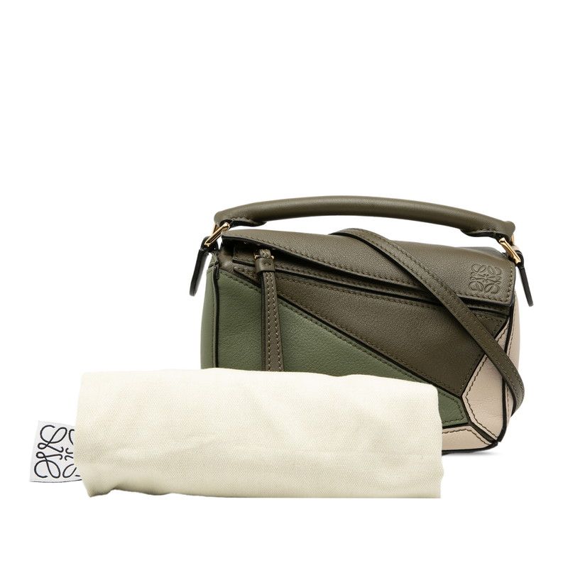 美品 ロエベ アナグラム パズルバッグ ミニ ハンドバッグ ショルダーバッグ 2WAY カーフ レディース LOEWE 【214-62469】 ロエベ アナグラム パズルバッグ ミニ ハンドバッグ ショルダーバッグ