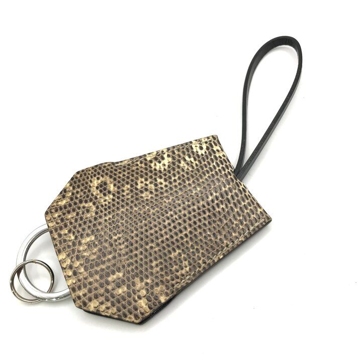 未使用保管品 HERMES エルメス レザー リザードオンブレ バッグ用 アクセサリー チャーム クロシェット ファッション小物 k7694 未使用保管品 HERMES エルメス レザー リザードオンブレ バッグ用