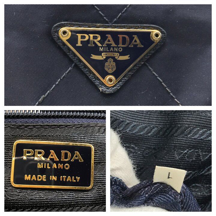 PRADA プラダ ナイロン テスート 三角ロゴ キルティング チェーン