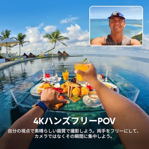Insta360 GO 3S - 4K小型ウェアラブルVlogビデオカメラ、ハンズフリー 