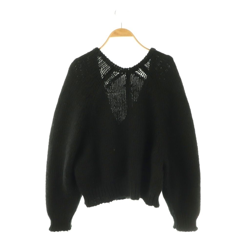 ラドロー 24AW ウールローゲージニットカーディガン Vネック ブラック LUDLOW - ラドロー 24AW ウールローゲージニットカーディガン Vネック