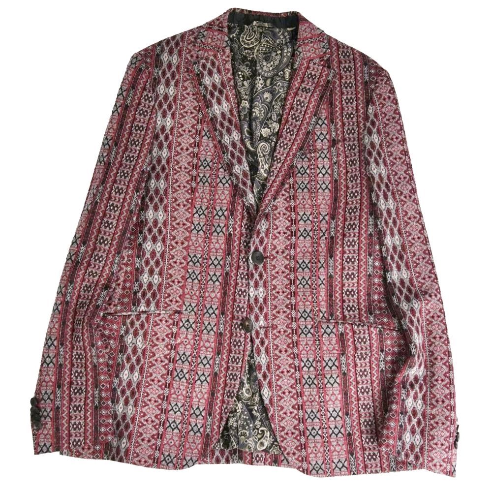 エトロ　ヴィンテージ　シルク　ジャケット　総柄　クリーニング済み　イタリア製 エトロ シルク織 ジャケット ETRO 【公式通販】