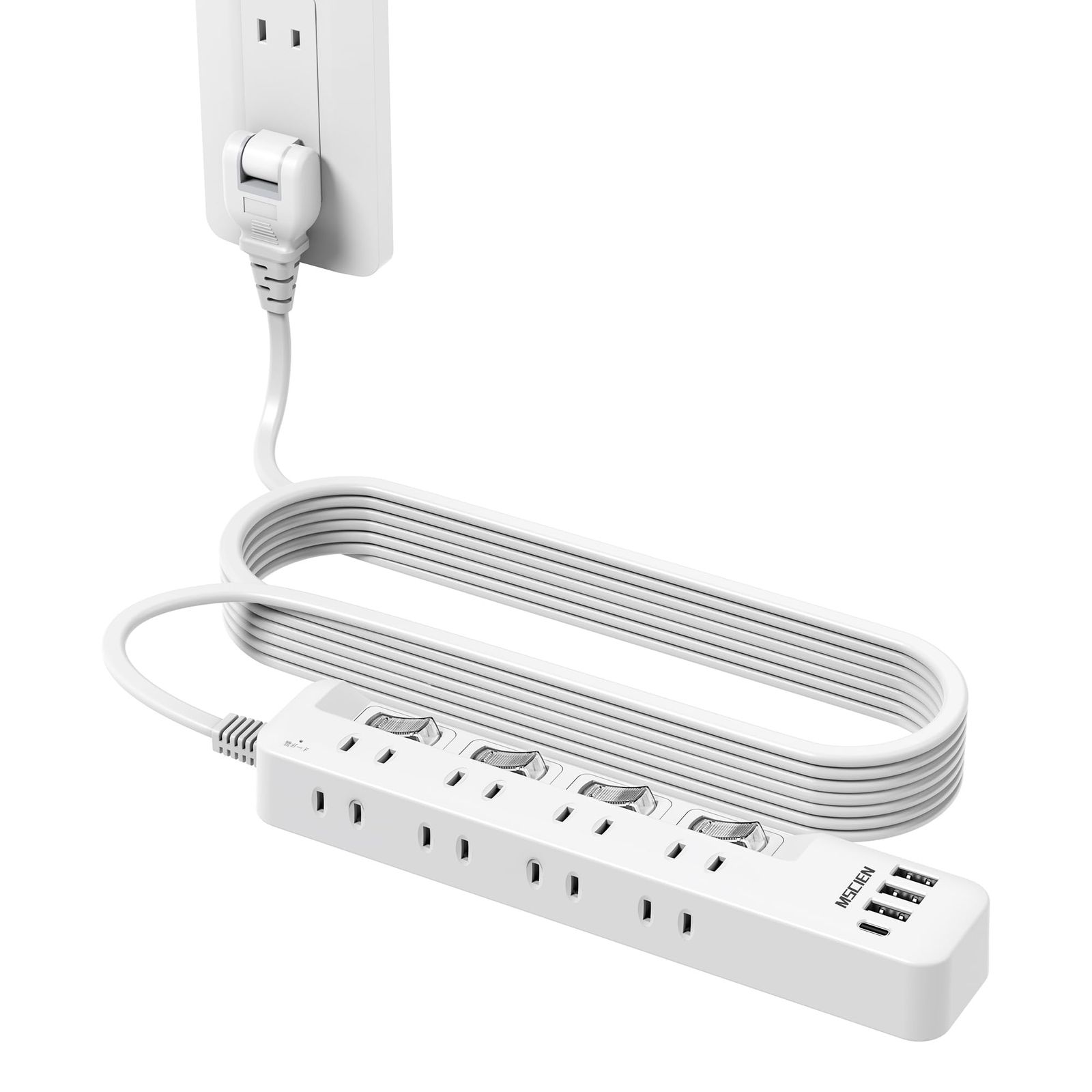 新品 Mscien 電源タップ usb付き 8個AC口 1個usbc 3個usba 延長コード 5m 雷ガード usb コンセント oa スイッチ付き 壁掛け たこあしコンセント テーブル マルチタップ スイングプラグ おしゃれ (5M)