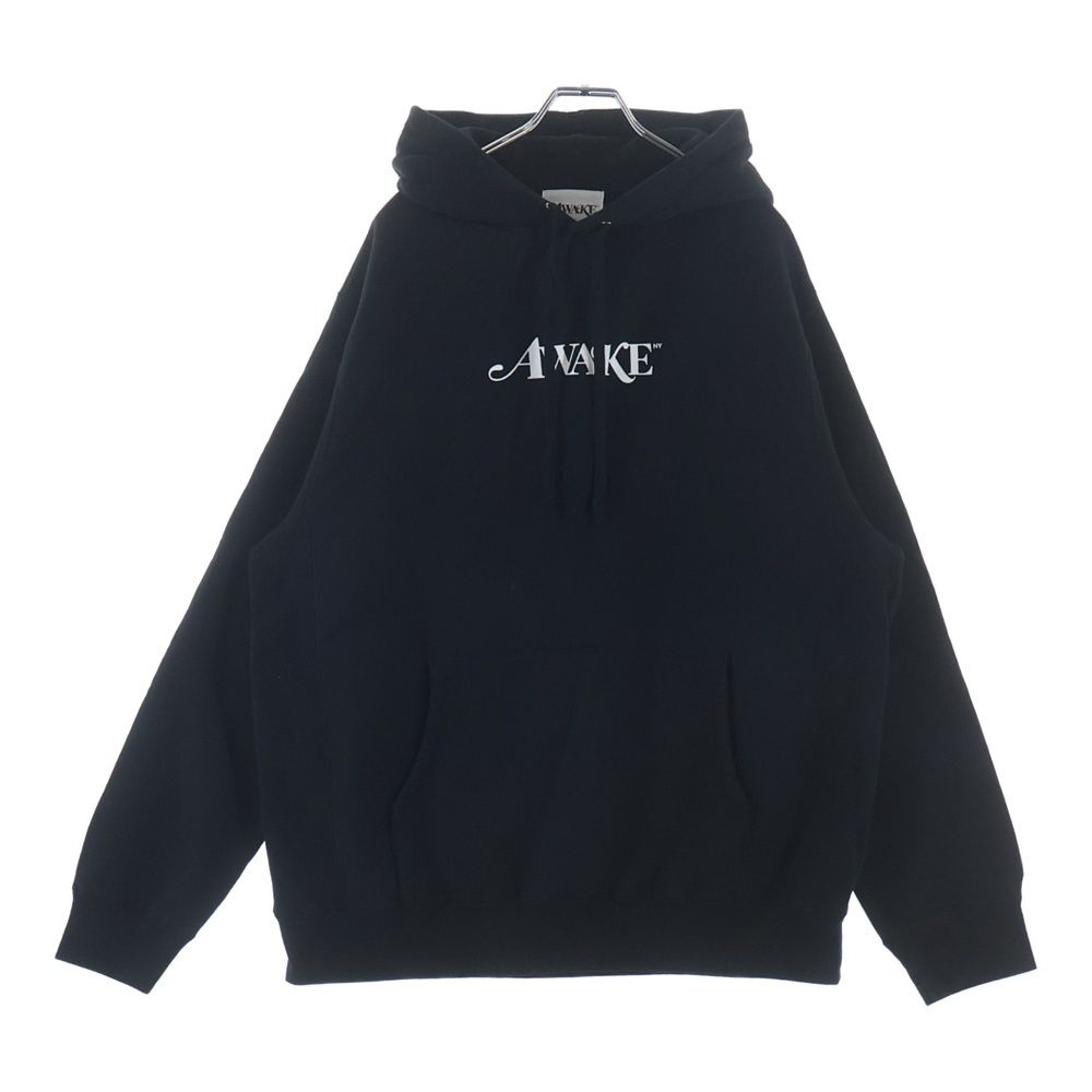 AWAKE NY アウェイク ニューヨーク フロントロゴプリント プルオーバースウェットパーカーフーディー ブラック AWAKE NY (アウェイク ニューヨーク) フロントロゴプリント プル