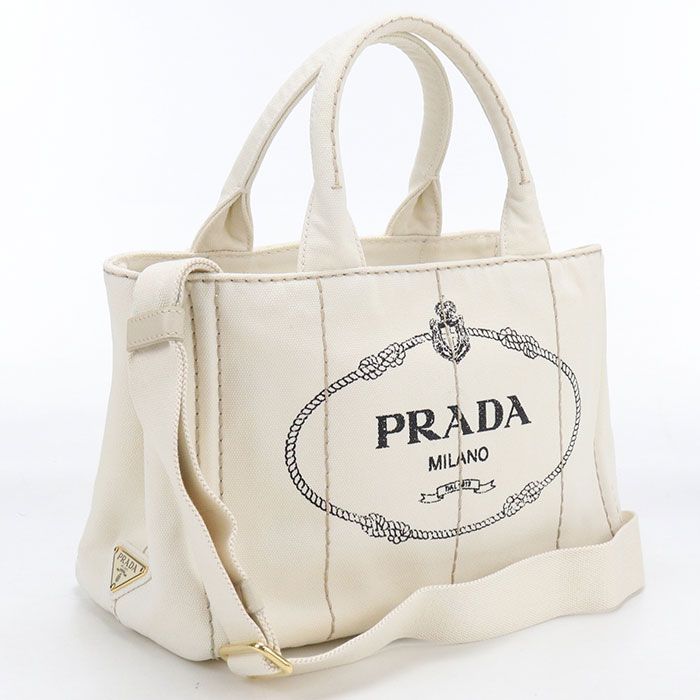 PRADA プラダ 2WAY カナパ 1BG439 トートバッグ コットンキャンバス 
