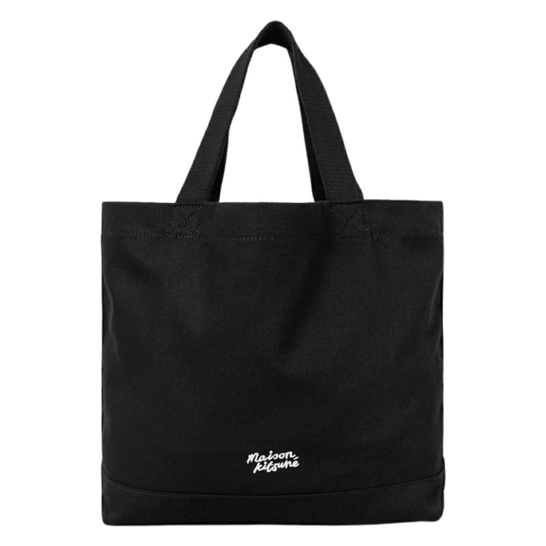 新品未使用 MAISON KITSUNE キャンバストートバッグ 黒 MAISON KITSUNE(メゾン キツネ)｜【UNISEX】CANVAS AND LEATHER LARGE