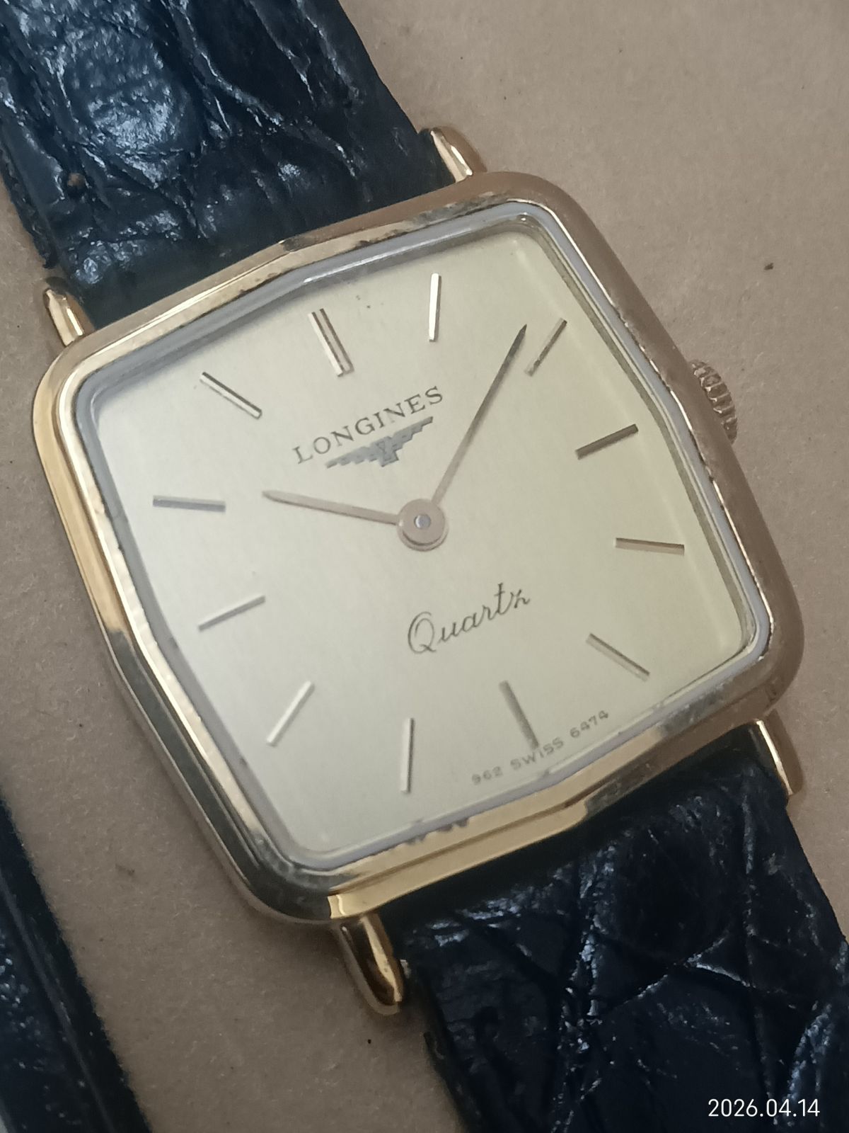 LONGINES 962 6474 レディース クォーツ ゴールド 革ベルト ロンジン