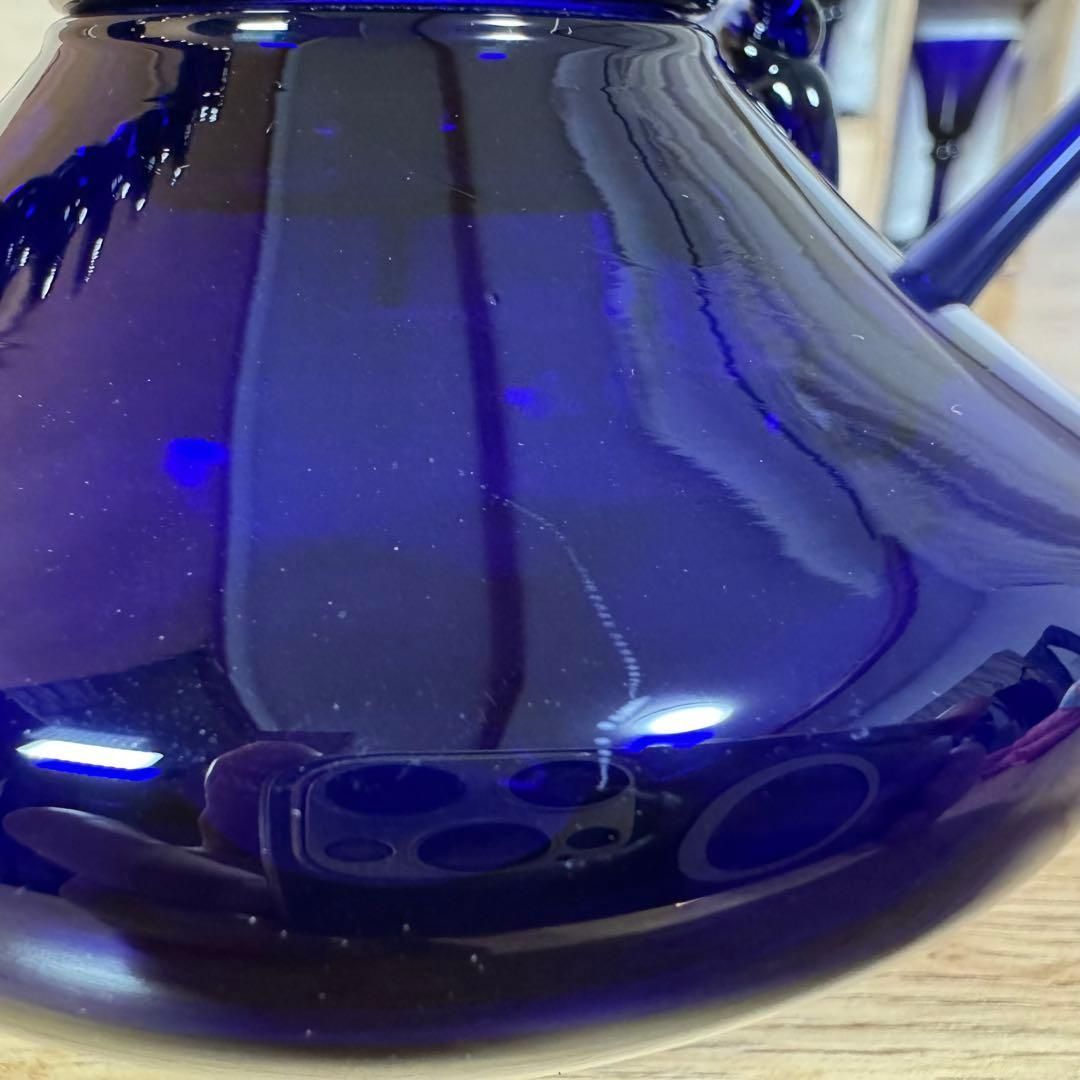 長崎ガラス 瑠璃色ガラス ちろり×1 杯×5 【公式通販】