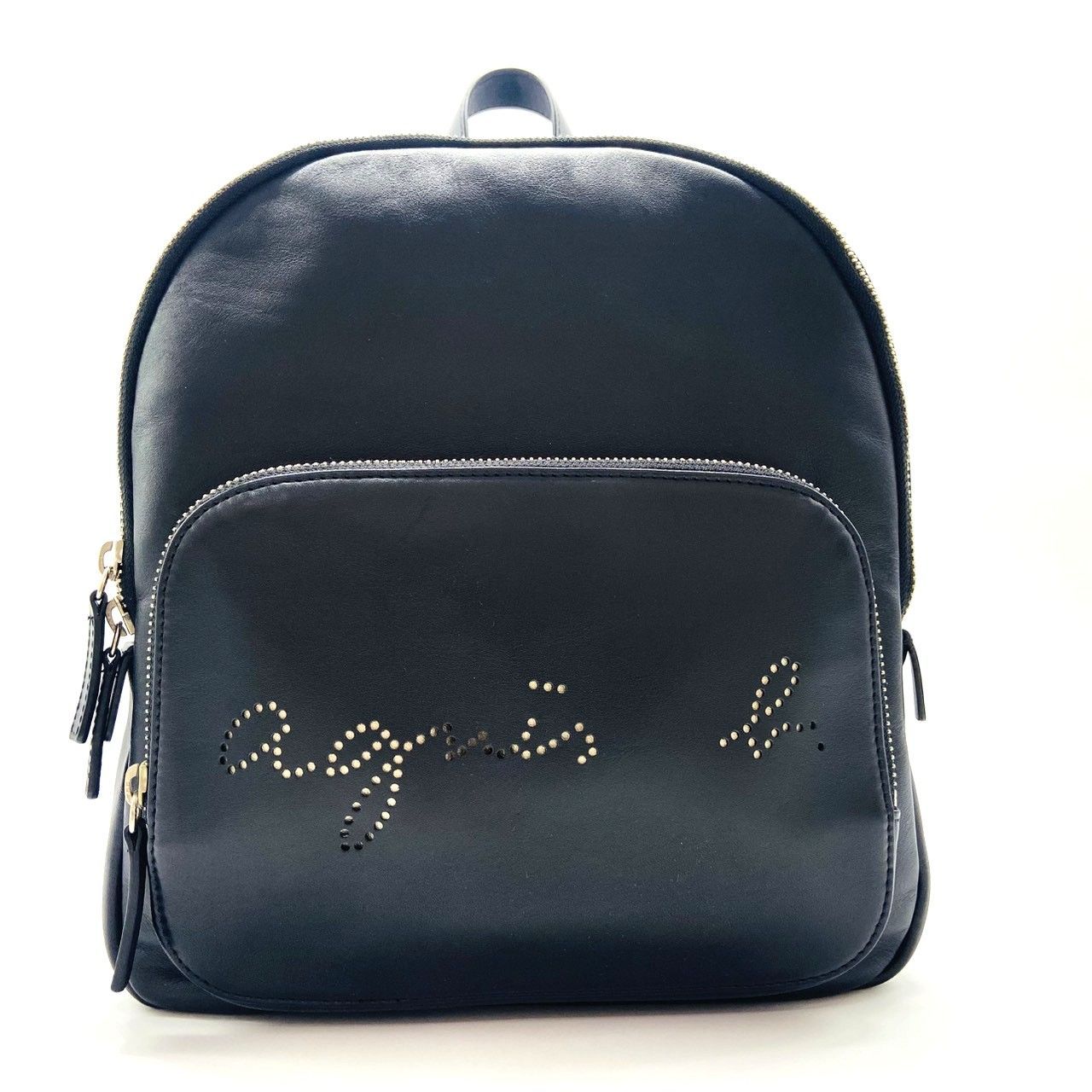 ★agnès b. アニエスベー リュック バックパック ブラック レザー 中古★ 007560