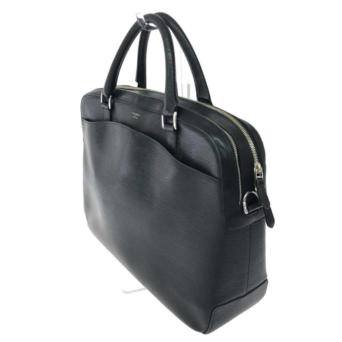 【中古美品】pelle morbida ビジネスバッグ ブラック　キャピターノ PELLE MORBIDA（ペッレ モルビダ） ビジネスバッグ CAPITANO