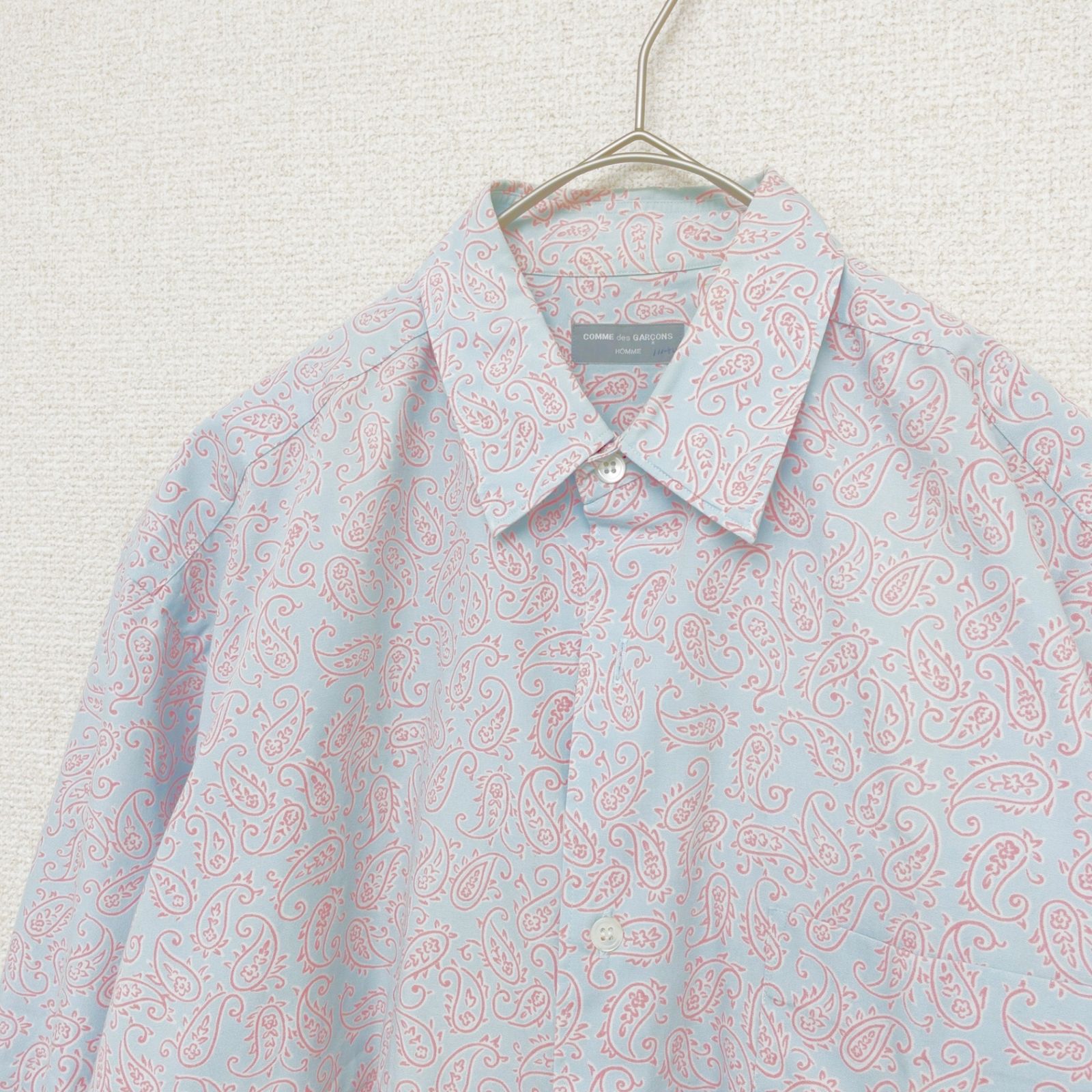 田中オム コムデギャルソンオム ペイズリー 長袖 シャツ 90s グレー COMME des GARCONS HOMME コムデギャルソンオム 1990SS 田中オム 長袖