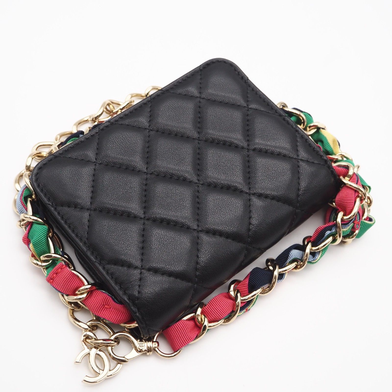 シャネル CHANEL ミニチェーンショルダー マルチカラー コットン 