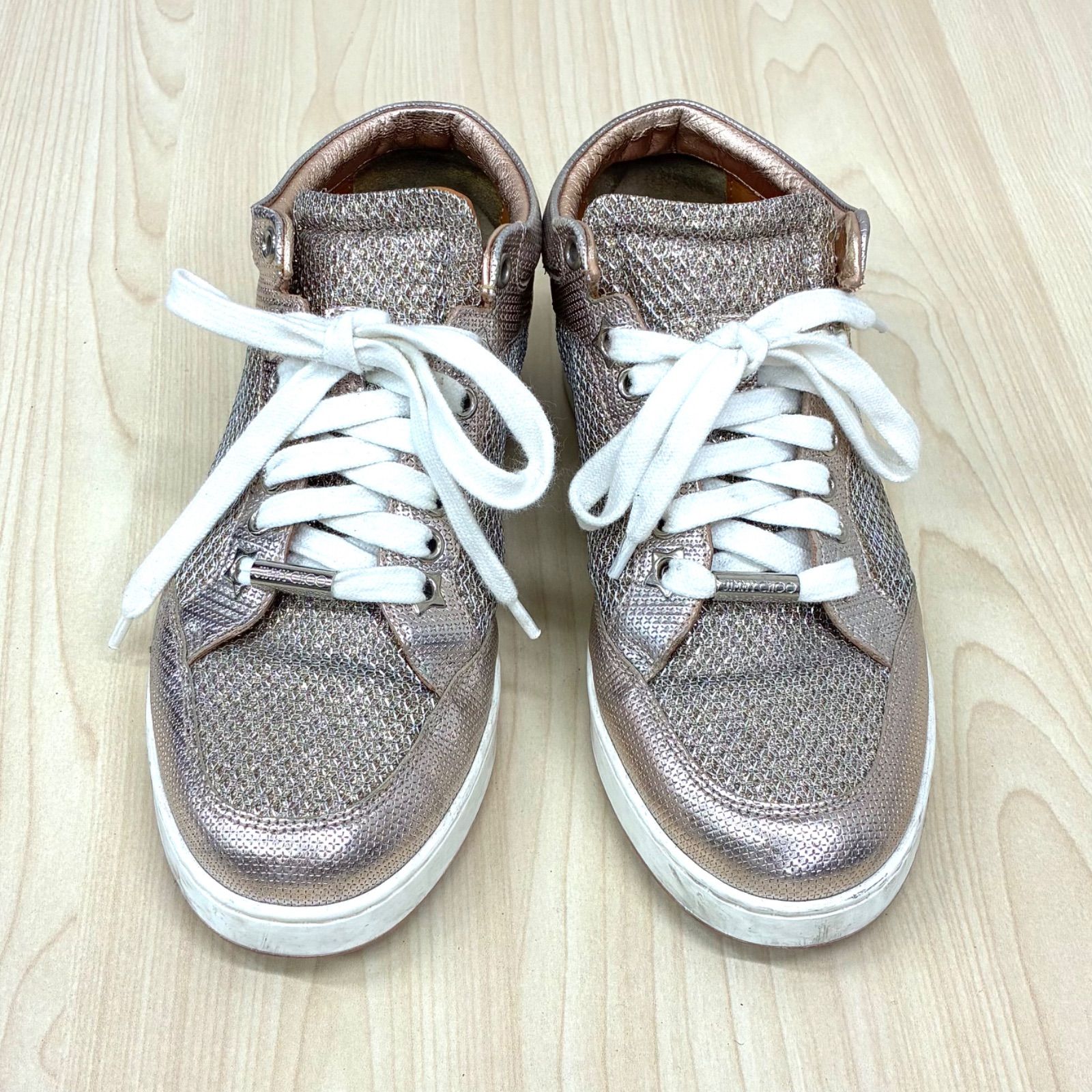 ジミーチュウ JIMMY CHOO】マイアミスニーカー ピンクゴールド 35 
