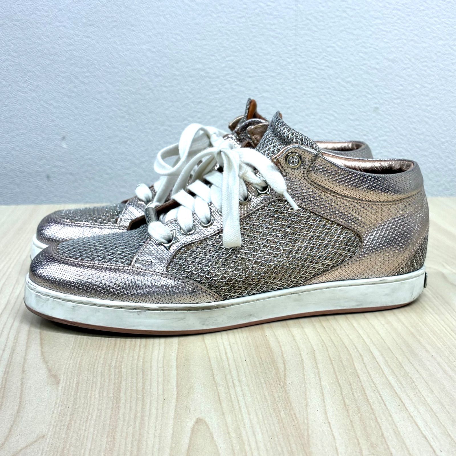 ジミーチュウ JIMMY CHOO】マイアミスニーカー ピンクゴールド 35 