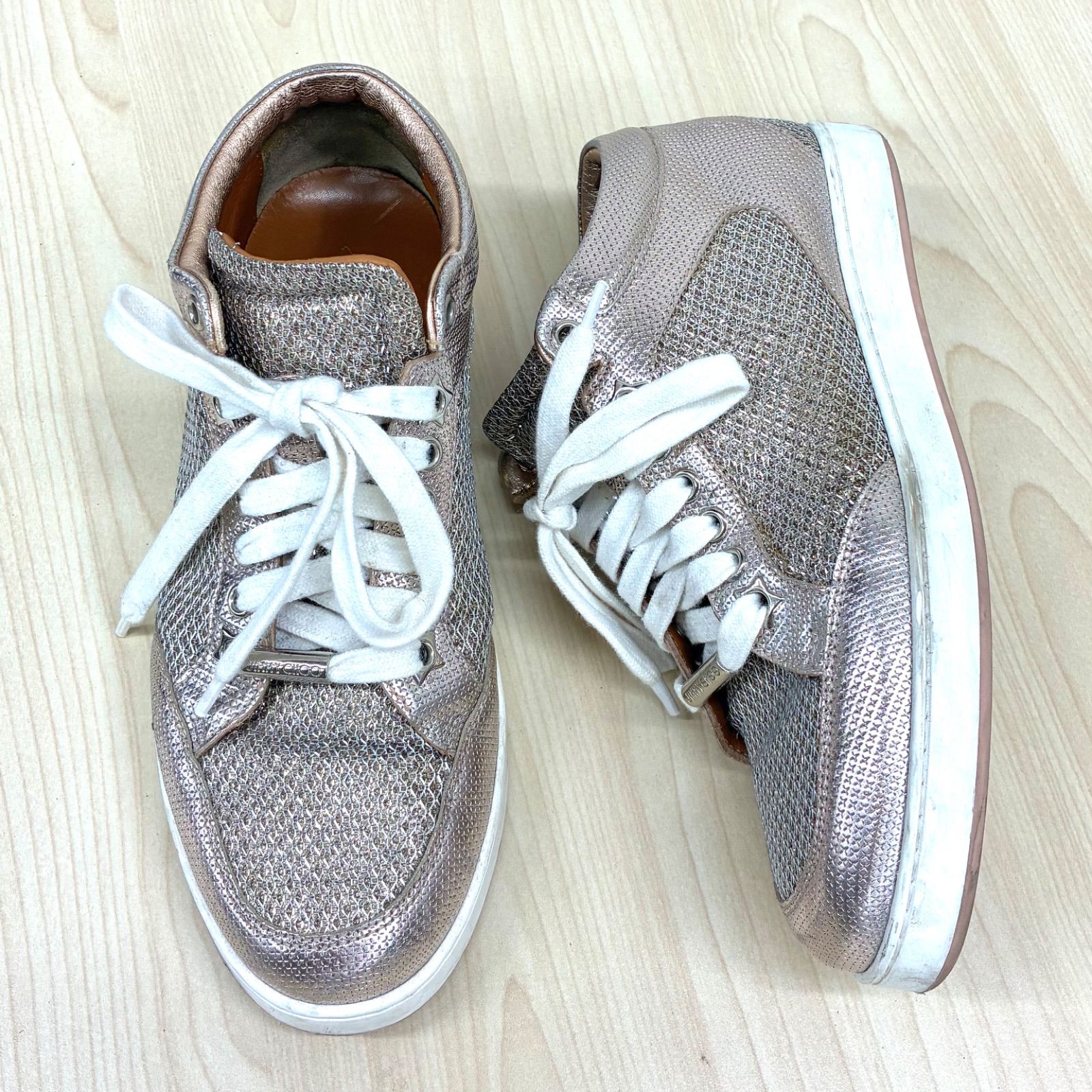 ジミーチュウ JIMMY CHOO】マイアミスニーカー ピンクゴールド 35 