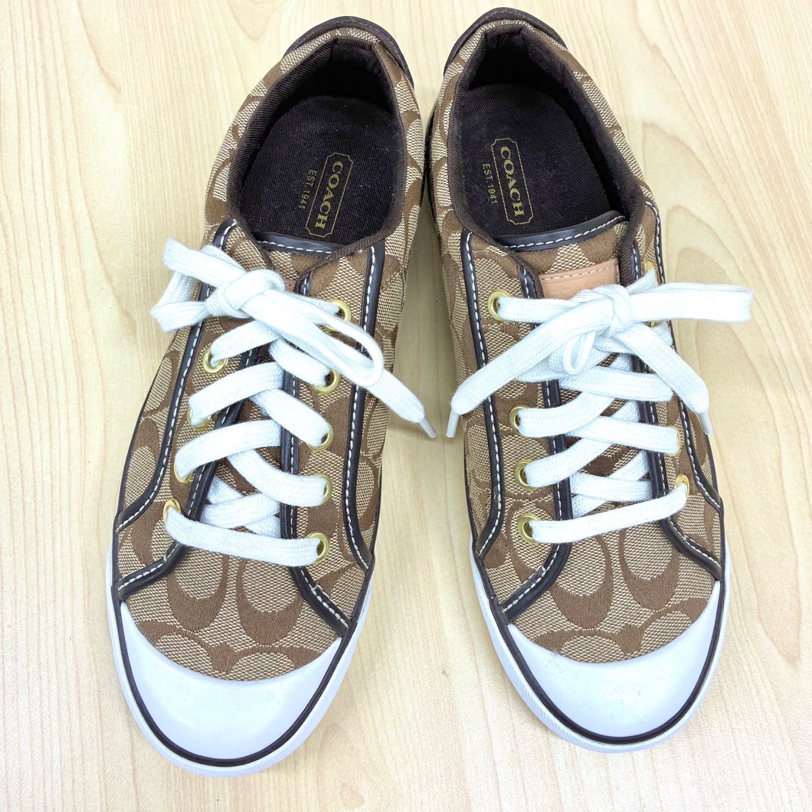 コーチ COACH】ほぼ未使用品！シグネチャーシューズ ロゴスニーカー 