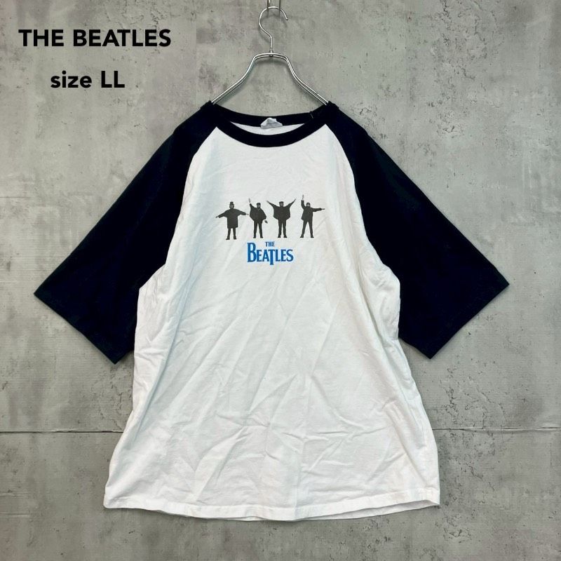 THE BEATLES ザビートルズ ホワイト ネイビー ラグランTシャツ 7分袖