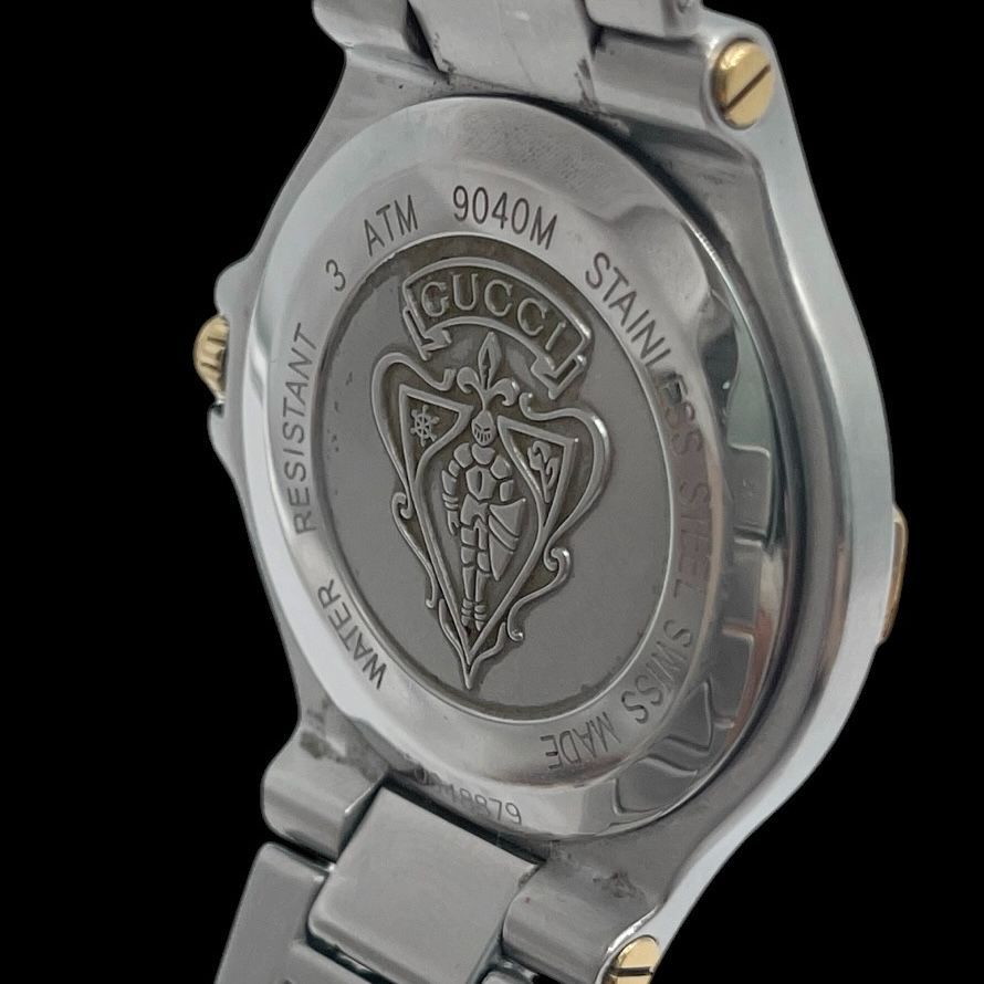 新品電池稼働 良品 GUCCI グッチ 9040M メンズ 腕時計 クォーツ QZ