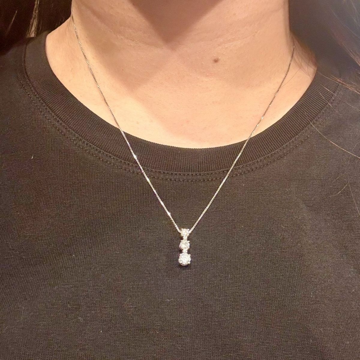 Pt900 Pt850 ダイヤモンド0.500ct ダイヤモンド0.02ct ネックレス 