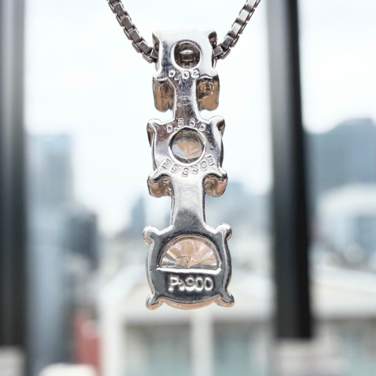 Pt900 Pt850 ダイヤモンド0.500ct ダイヤモンド0.02ct ネックレス 