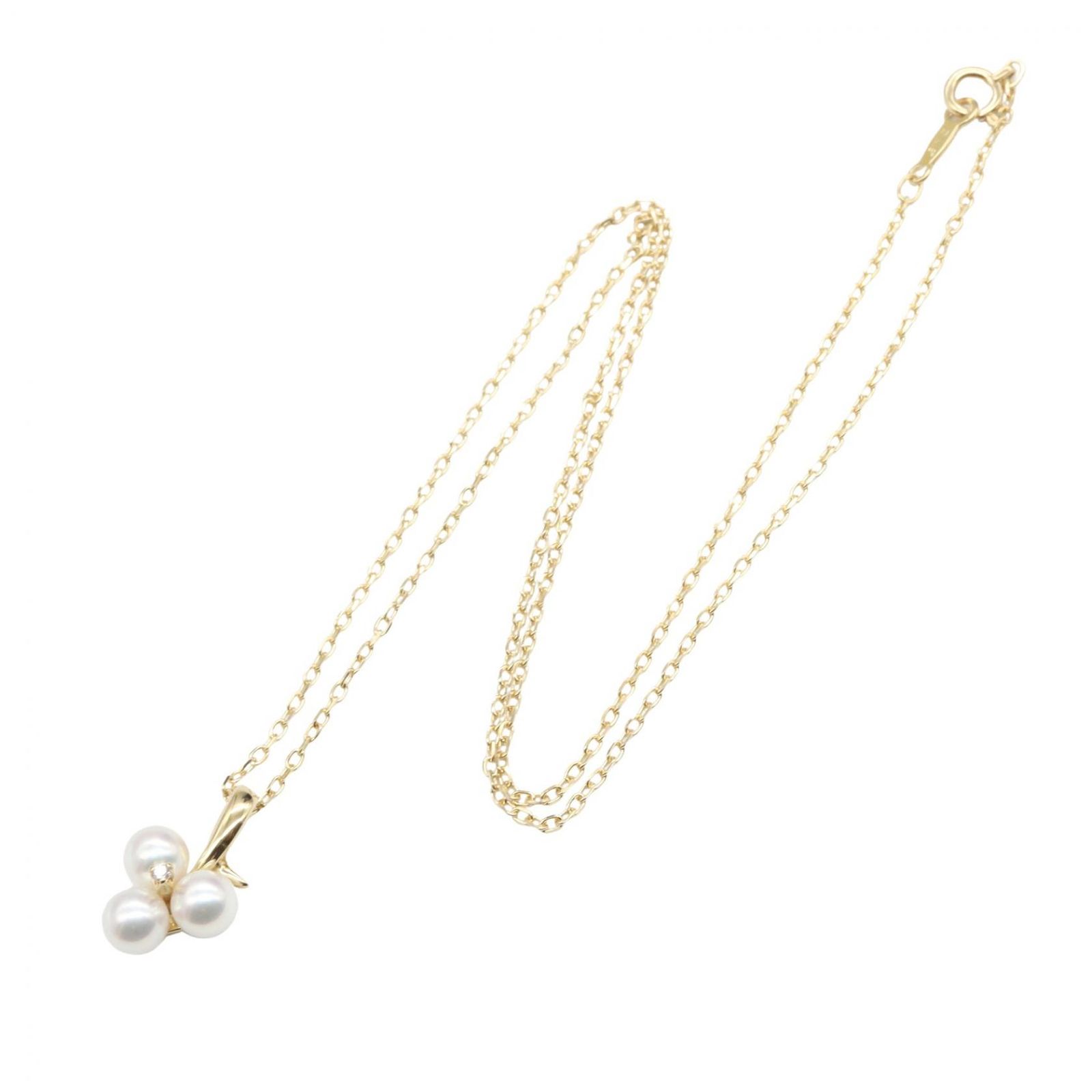 ミキモト MIKIMOTO ネックレス パール ダイヤ ネックレス 首回り39.5 