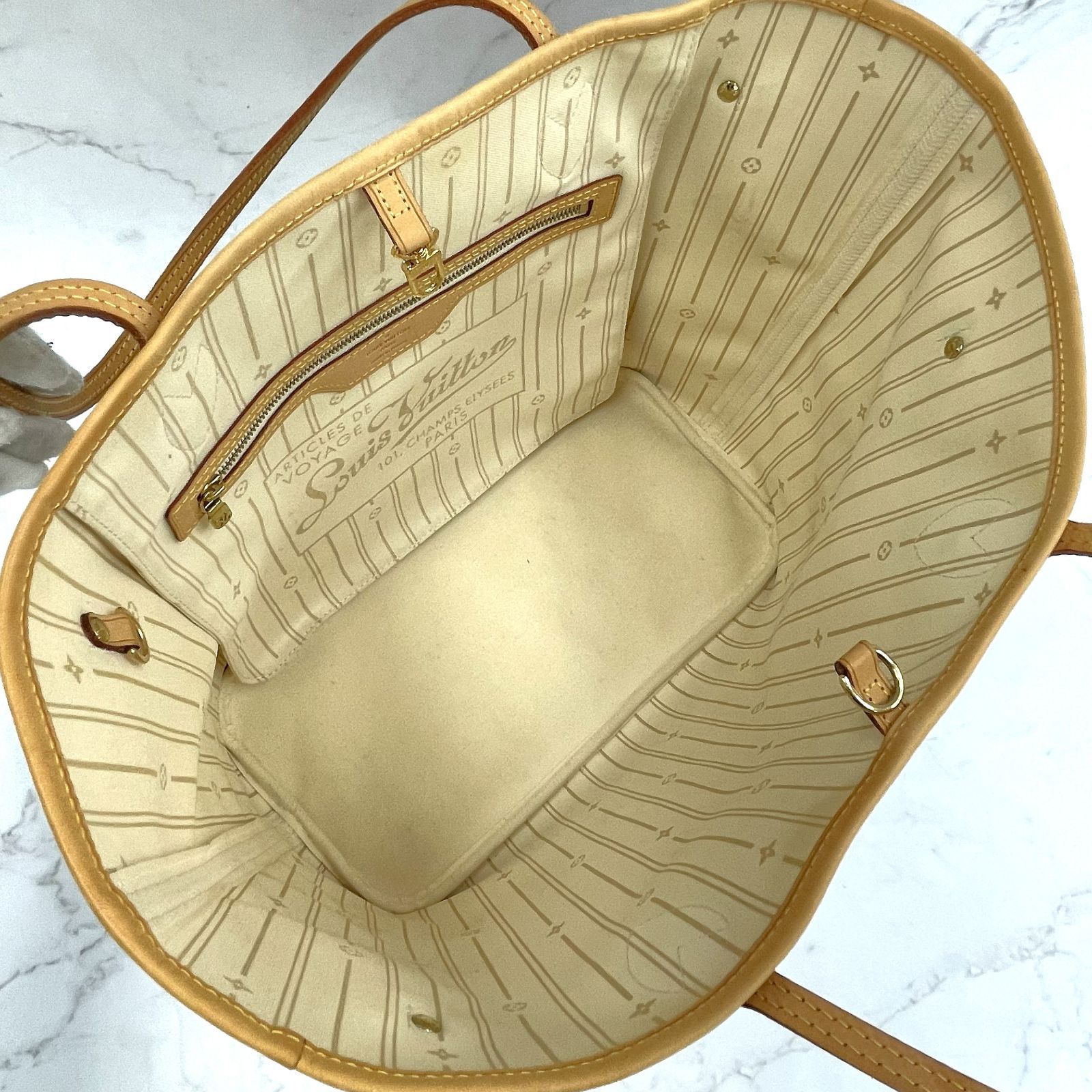 軽やかで上品】LOUIS VUITTON ルイヴィトン ダミエアズール ネヴァー 