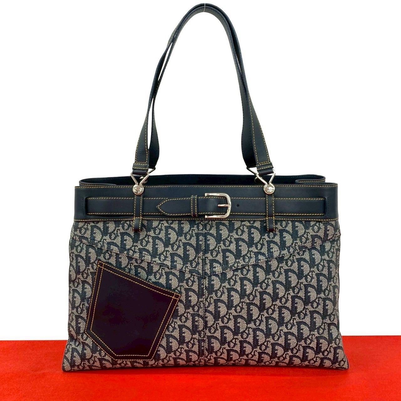 極 美品 Christian Dior ディオール ヴィンテージ トロッター 柄 