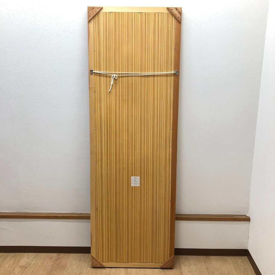 ss8511　ウォールミラー ナチュラル 60×180cm 大型 木製フレーム 姿見 木枠 全身ミラー 全身鏡 一面鏡 壁掛け鏡 ミラー 壁面 カガミ 大きい 中古 ss8511 【中古】 ウォールミラー ナチュラル 60×180cm 大型 木製