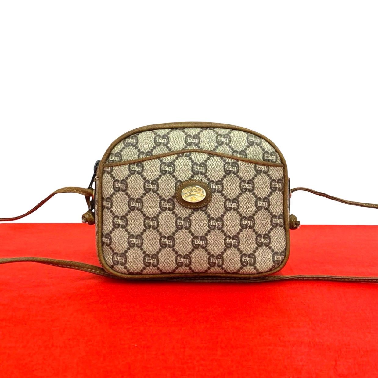 極 美品 GUCCI グッチ オールドグッチ ヴィンテージ グッチプラス ロゴ 