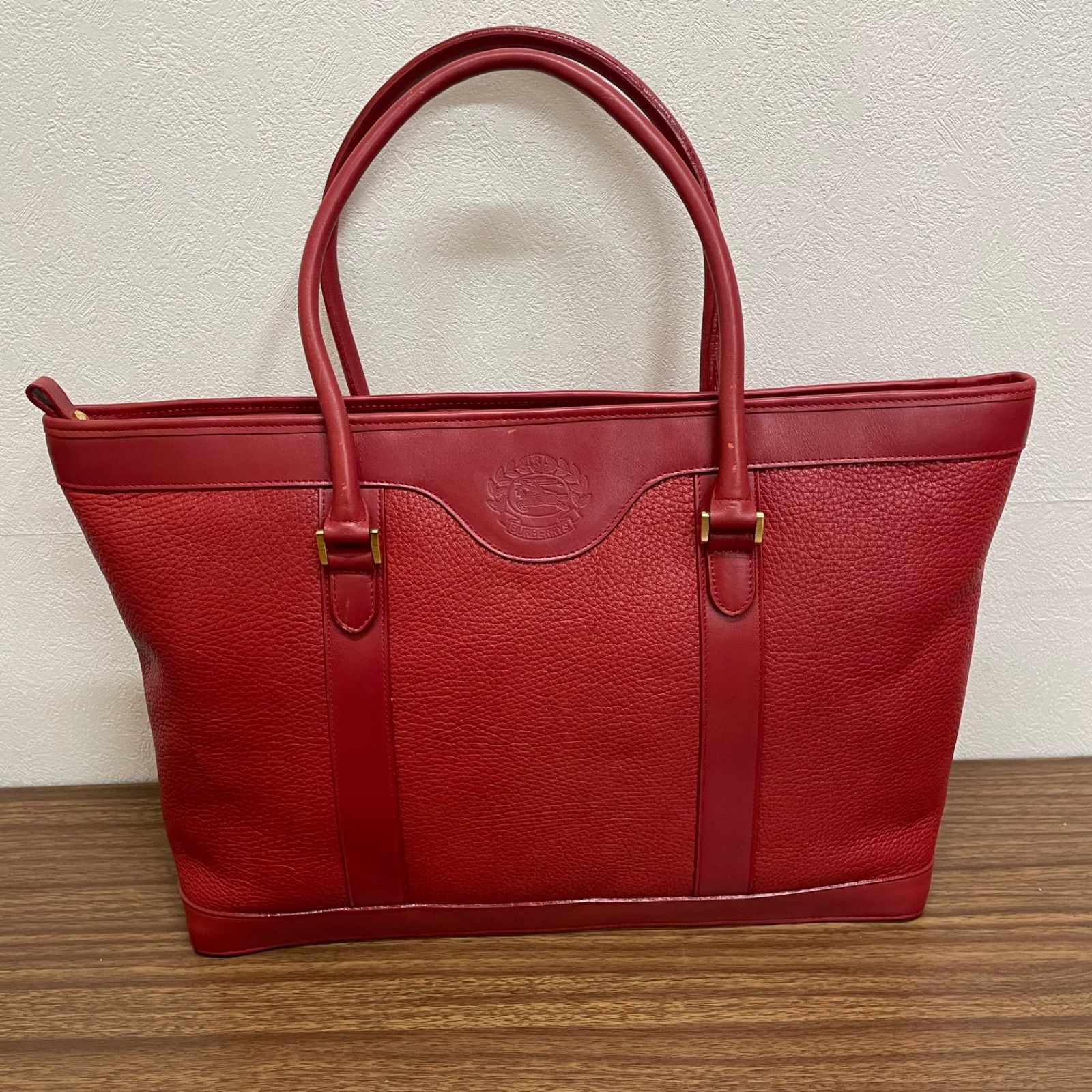 s)Burberry バーバリー トートバッグ ワンショルダーバッグ レザー 