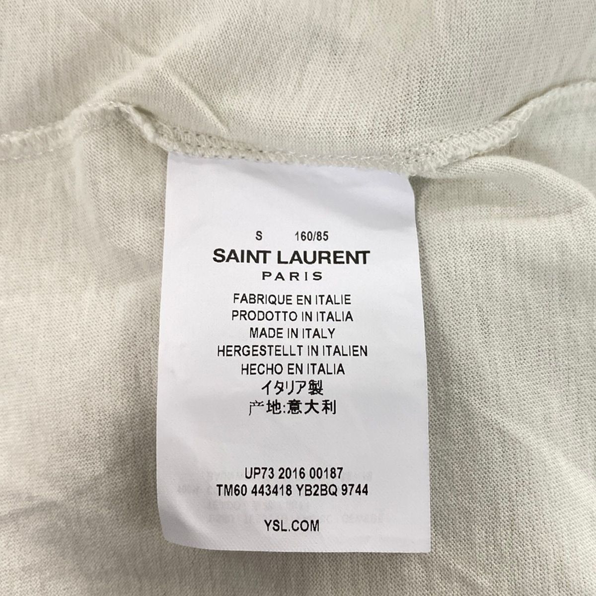 SAINT LAURENT PARIS(サンローランパリ) 半袖Tシャツ サイズS 