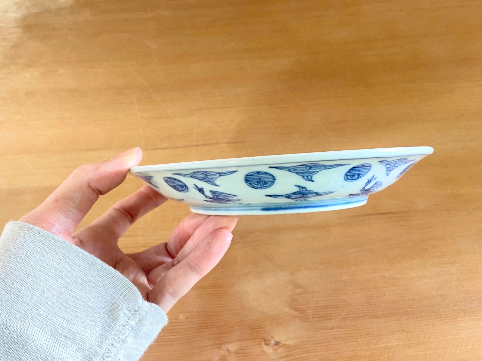 能登蔵出し 古伊万里 染付 銘有 鳥文 皿 2枚セット 直径17cm - メルカリ