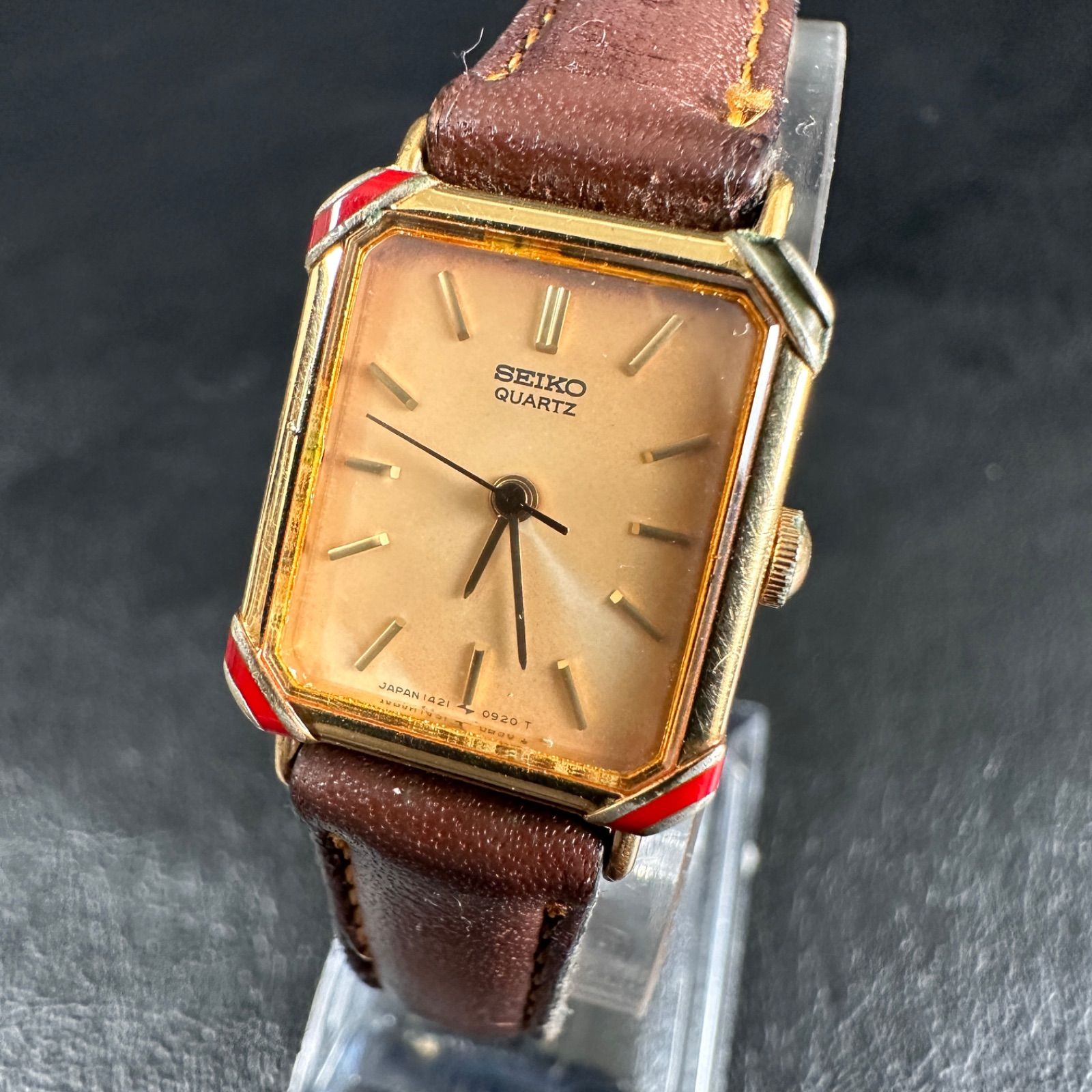 希少 稼動品 SEIKO セイコー 1421-555A スクエア レディース 腕時計 