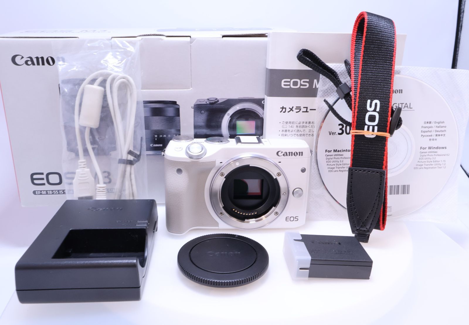 極美品】Canon EOS M3 ボディ (ホワイト) EOSM3WH-BODY ミラーレス一眼
