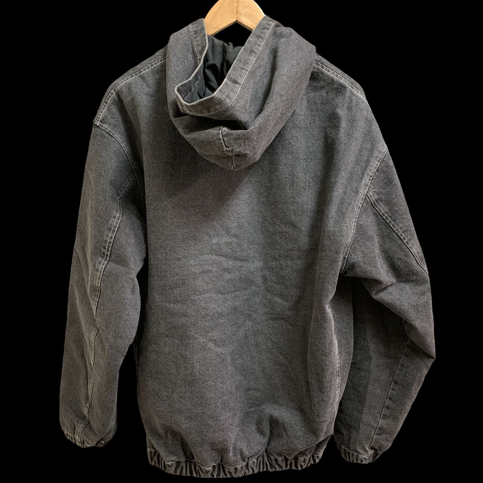 むつ75-041301][併売] The Black Eye Patch METAL LOGO HOODED DENIM 
