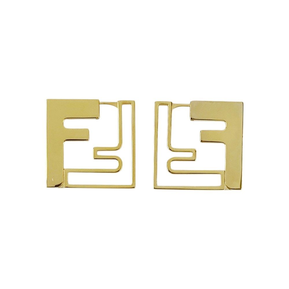 フェンディ □未使用□新品□ ロゴ ピアス アクセサリー GP ゴールド
