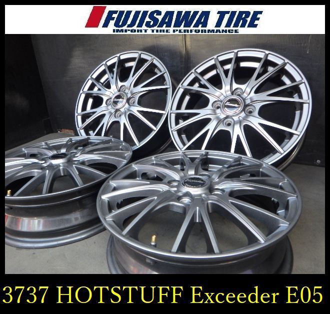 【3737】B▲送料無料▲HOT STUFF Exceeder E05▲15x4.5J 4穴 PCD100 +45◆4本 26102480