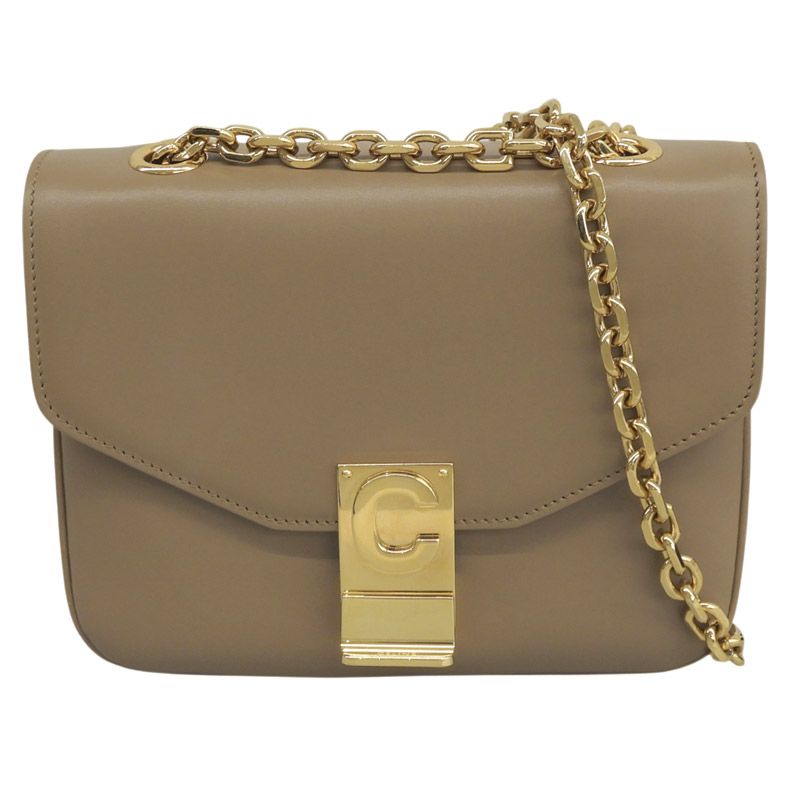 セリーヌ CELINE C セー スモール ショルダーバッグ チェーンシェルダー レザー ライトキャメル 188403BFB.02BA 中古 新入荷 OB2795 セリーヌ CELINE C セー スモール ショルダーバッグ チェーン