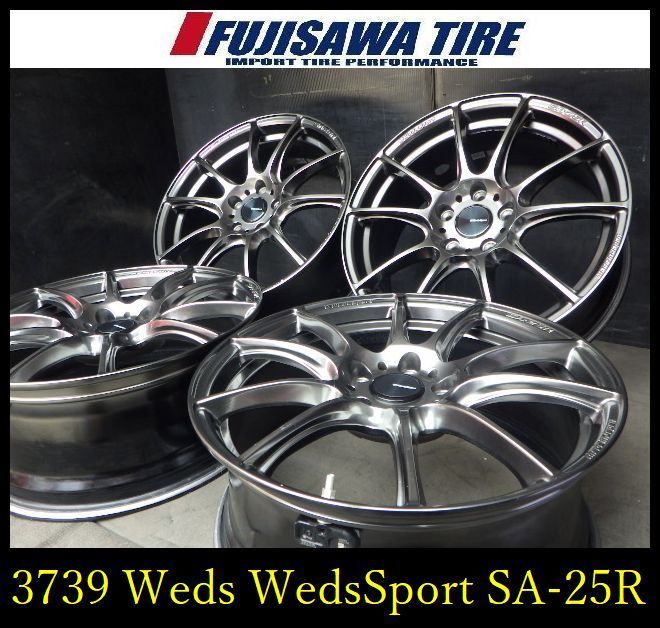 【3739】A▲送料無料▲Weds Sport SA-25R▲18x7.5J 5穴 PCD114.3 +45▲4本 26102482