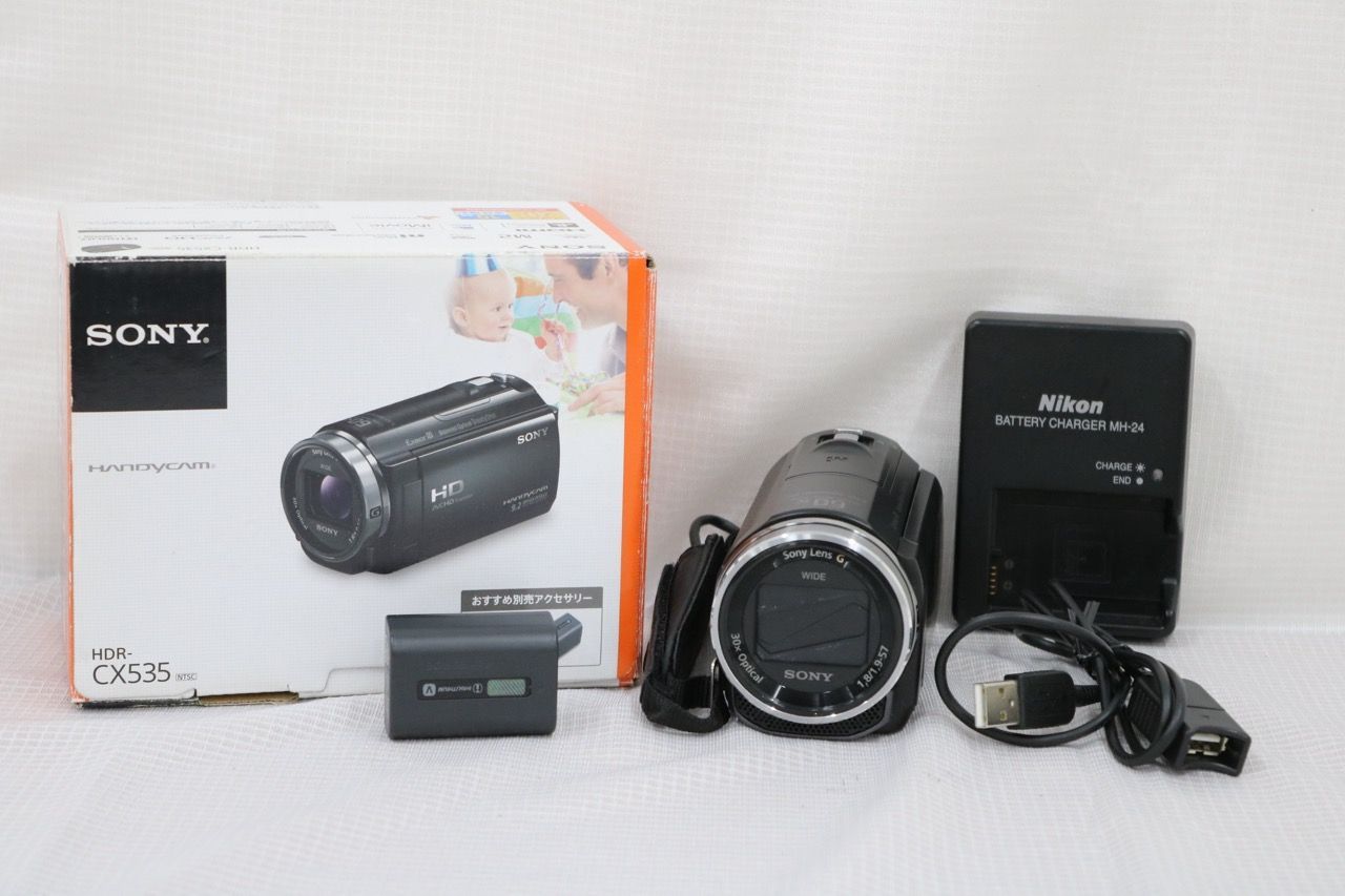 [Return Guarantee] [with original box] Sony HANDYCAM HDR-CX535 black 60x video camera with battery e8319