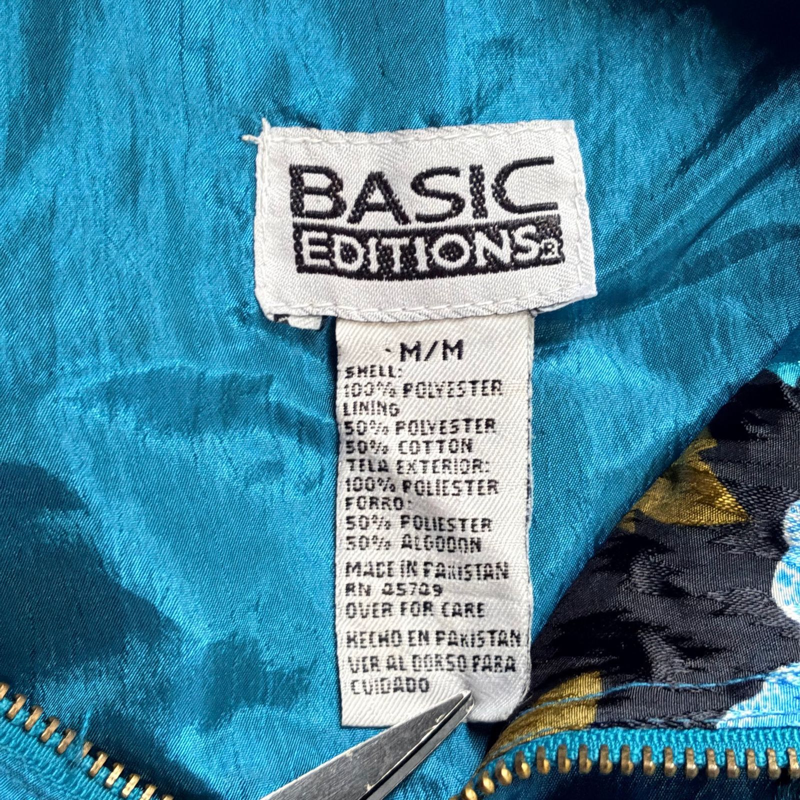 90sヴィンテージ古着 BASIC EDITIONS 花柄切替 ナイロンジャケット 
