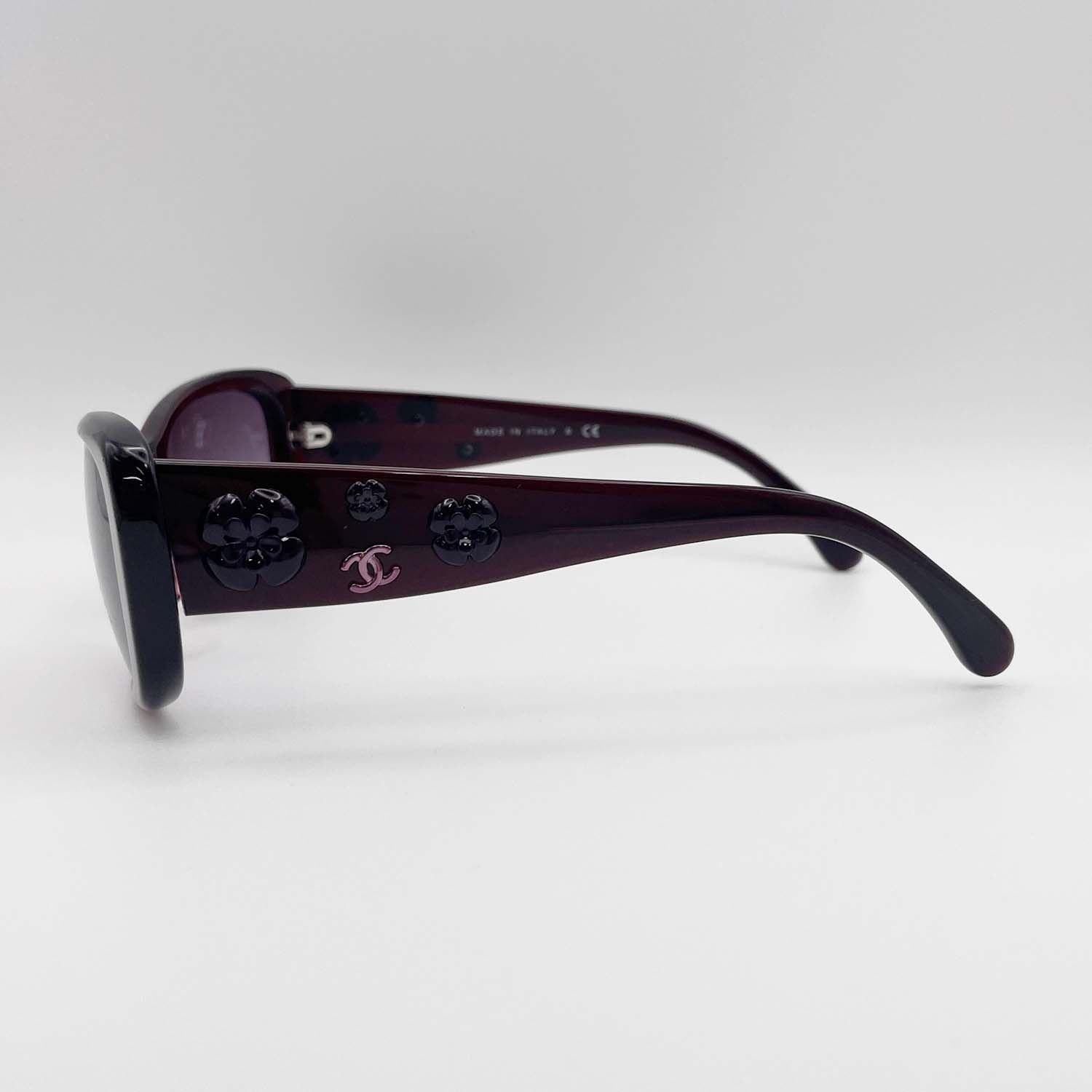 CHANEL シャネル サングラス 5186-A カメリア ココマーク ボルドー 【中古】 CHANEL シャネル サングラス 5186-A カメリア ココマーク ボルドー